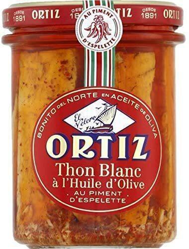 ORTIZ Tonno Bonito con pepe d'Espelette Vaso 190 Gr - Pescheria Ferroni dal 1910